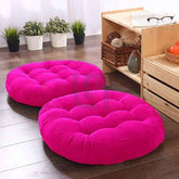 Round Shape Velvet Floor Cushions – Dark Pink